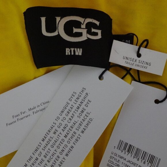 UGG Olympia Plaid Jacket Size S / M Yellow Oversized Hooded Unisex - Picture 9 of 12